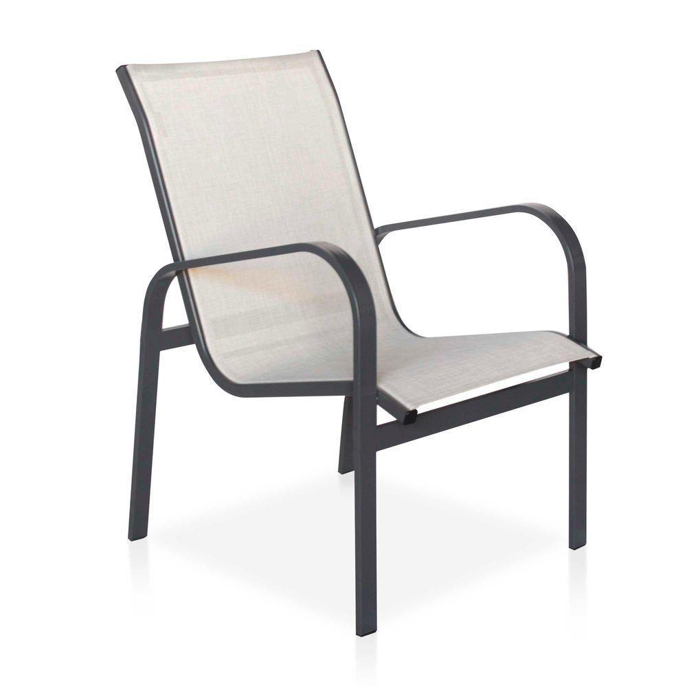 Conjunto 1 Mesa + 4 Cadeiras Em Alumínio + 1 Ombrelone Branco De 2 Metro - Graffite E Café Com Leite - 5