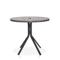 Conjunto 1 Mesa + 4 Cadeiras Em Alumínio + 1 Ombrelone Branco De 2 Metro - Graffite E Café Com Leite