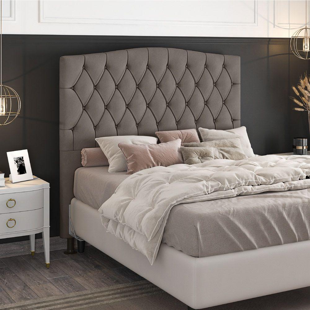 Cabeceira Estofada Box Queen Size 160cm Com Frame Bege - 4