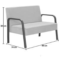 Conjunto Luna Braço Madeira D Salla Suede Turquesa - 2