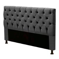 Cabeceira Estofada Box Casal Cristal 140cm Linho Grafite - 1