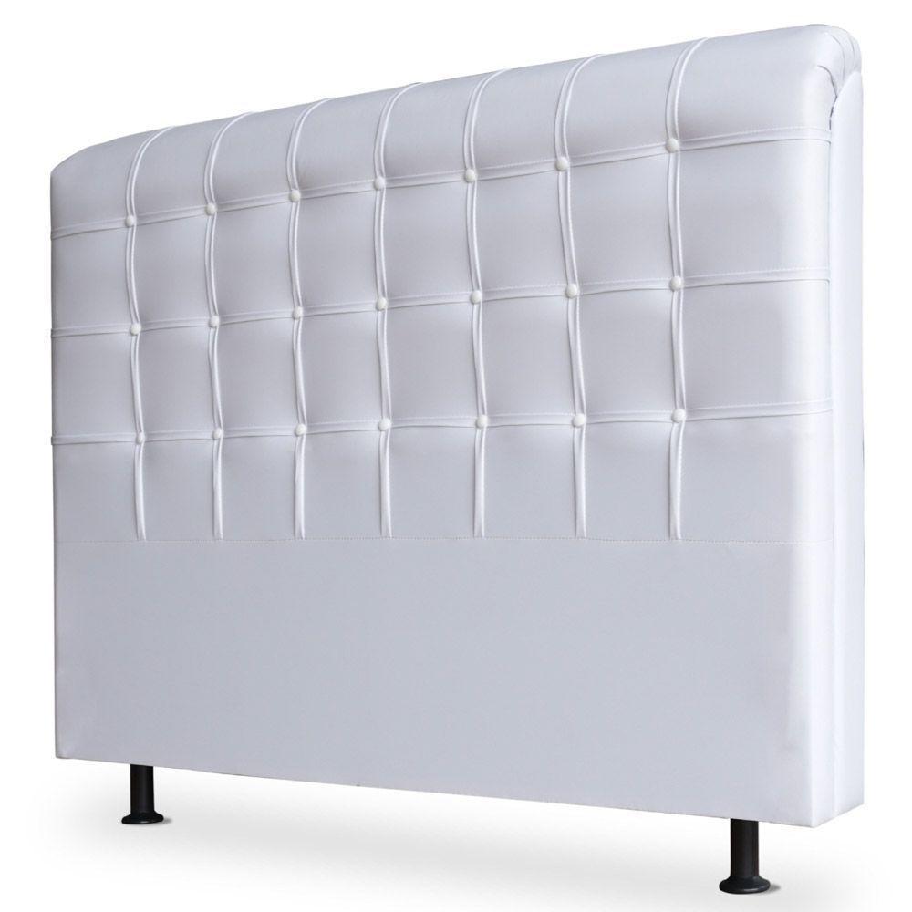 Cabeceira Estofada Cama Box Casal King Louise 195cm Branco - 1