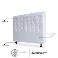 Cabeceira Estofada Cama Box Casal King Louise 195cm Branco - 3