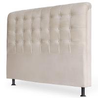 Cabeceira Estofada Cama Box Casal Louise 140cm Suede Marfim - 1
