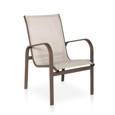 Cadeira Para , área Externa, Gourmet E Jardim - Marrom Em Tela Sling Café Com Leite