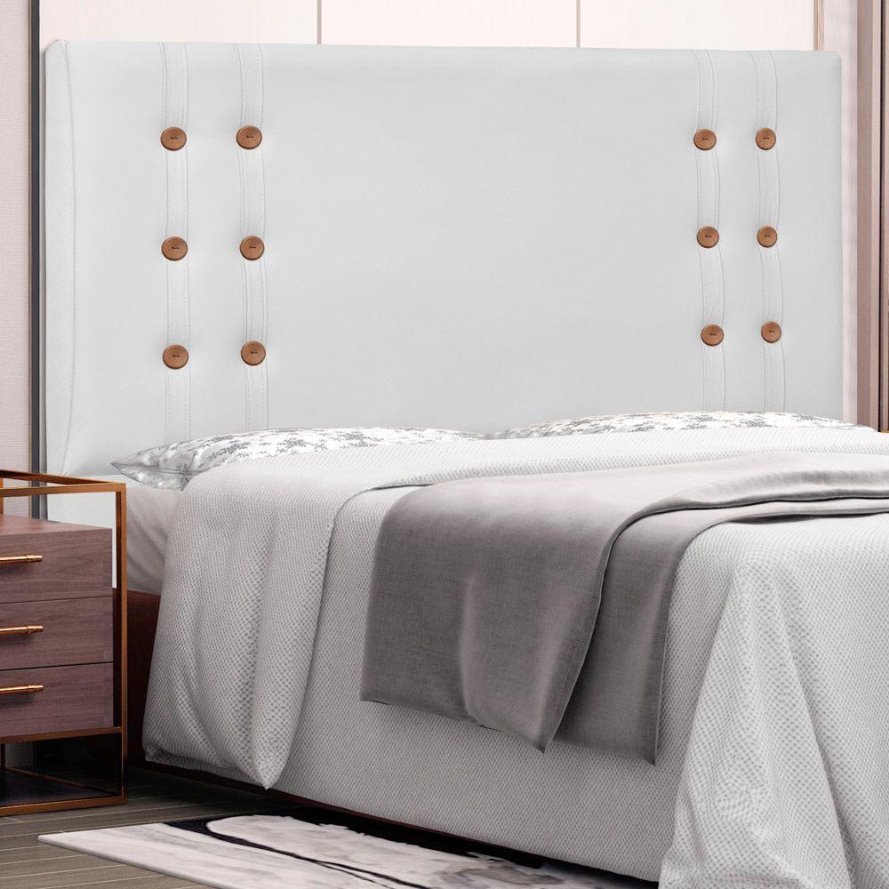 Cabeceira Estofada Cama Box Casal Monreale 140cm Branco - 4