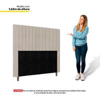Cabeceira Cama Box Casal Queen Size Nala 160cm Veludo Bege