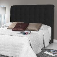 Cabeceira Estofada Cama Box Casal Louise 140cm Suede Preto - 4