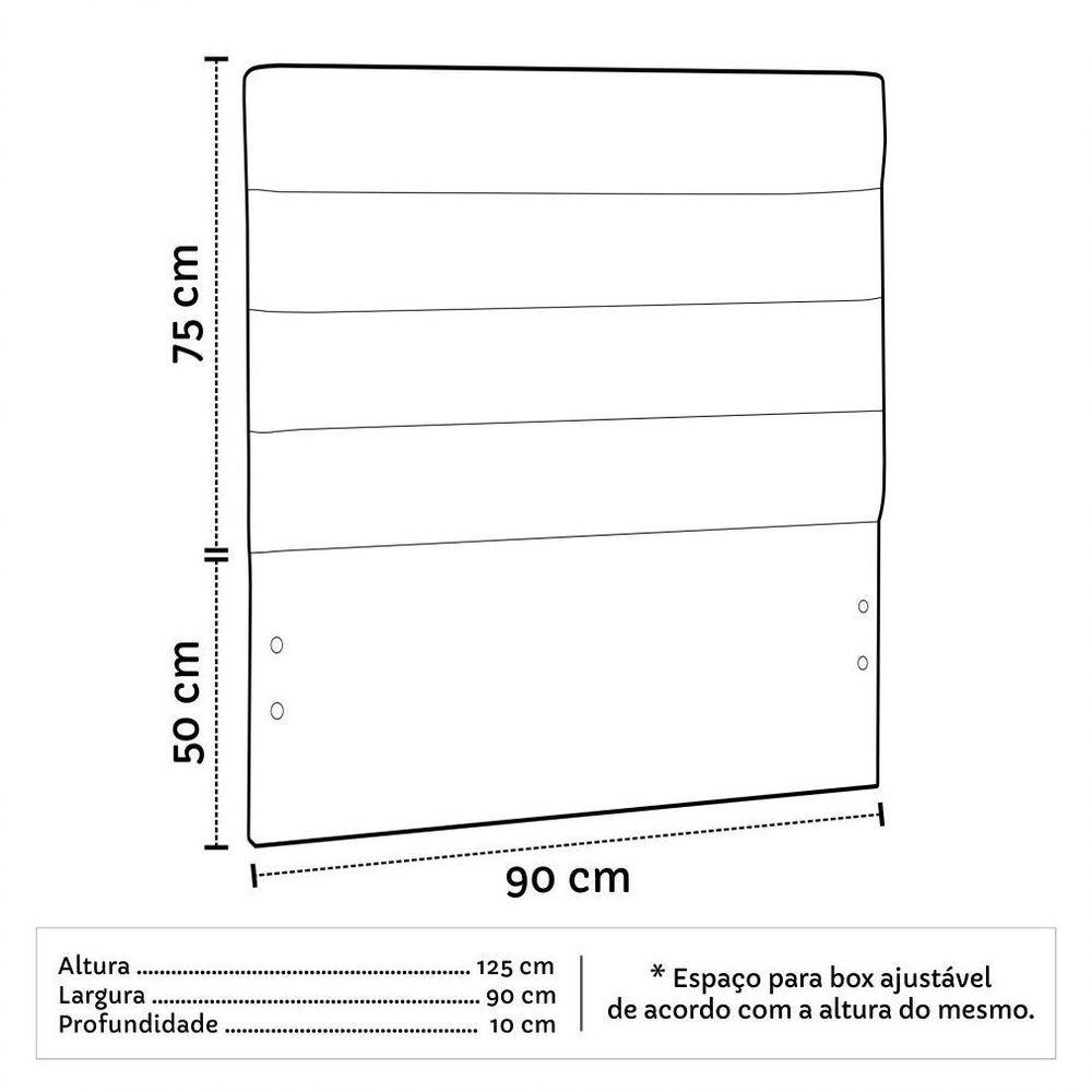 Cabeceira Quarto Solteiro Greta 90Cm Corano Bege - D'Monegatto - 5