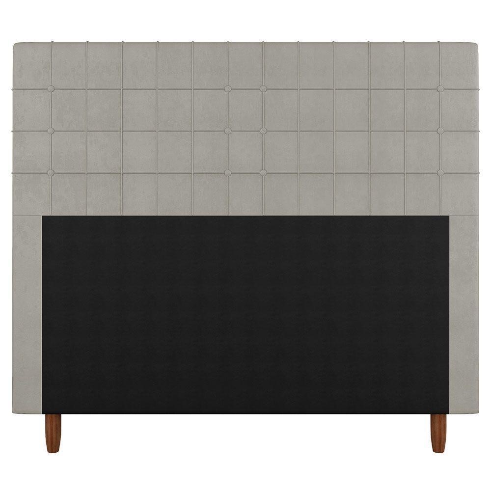 Cabeceira Cama Box Casal King Size Parisis 195cm Veludo Bege - 4