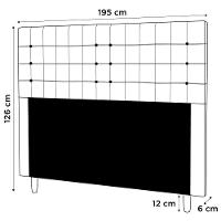Cabeceira Cama Box Casal King Size Parisis 195cm Veludo Bege - 3