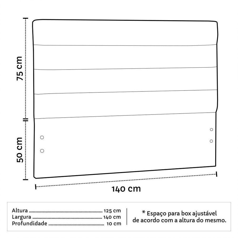 Cabeceira Quarto Casal Greta 145Cm Corano Bege - D'Monegatto - 4