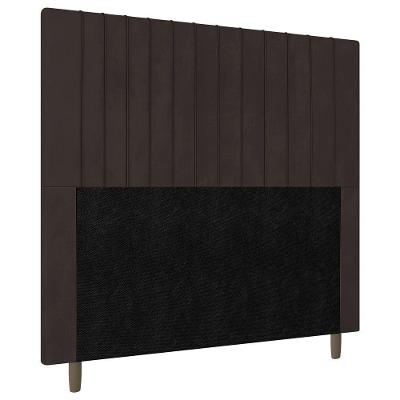 Cabeceira Cama Box Casal King Size Nala 195cm Veludo Marrom