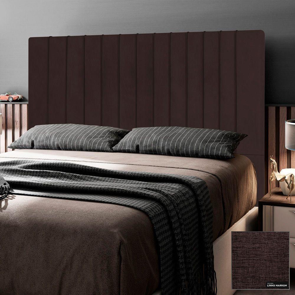 Cabeceira Cama Box Casal King Size Nala 195cm Linho Marrom - 6