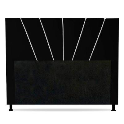 Cabeceira Cama Box Casal King Size Dallas 195cm Suede Preto