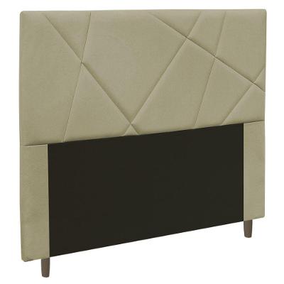 Cabeceira Cama Box Casal King Size Mali 195cm Veludo Bege