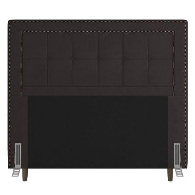 Cabeceira Box Solteiro Luxor 90cm Com Tachas E Frame Marrom