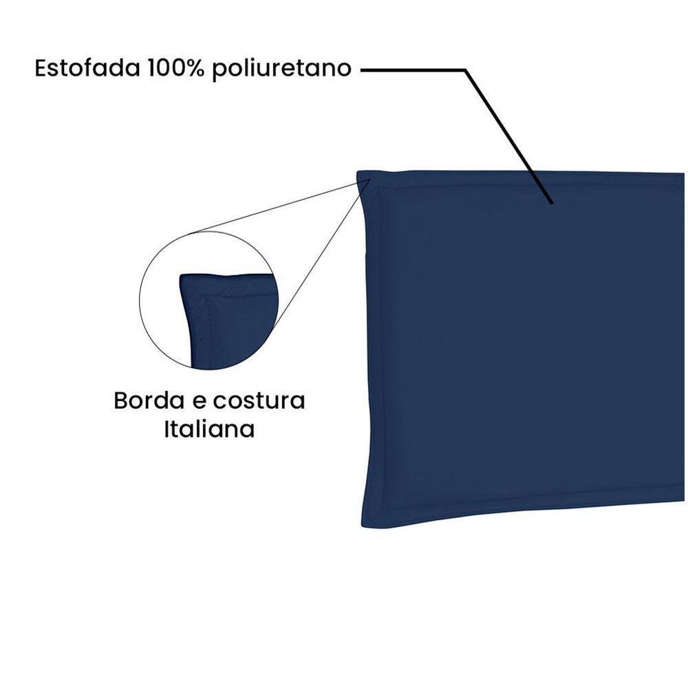 Cabeceira Painel Garden Casal 140cm Suede Azul Marinho - 3