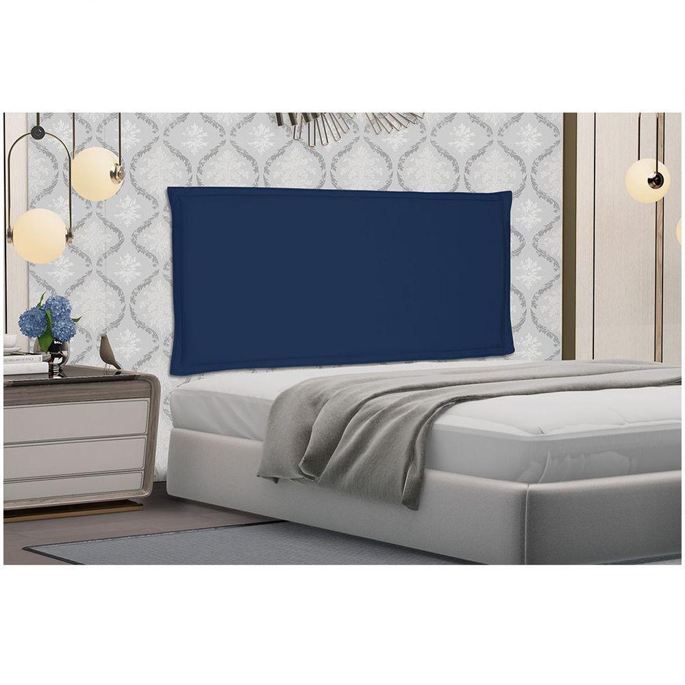Cabeceira Painel Garden Casal 140cm Suede Azul Marinho - 4