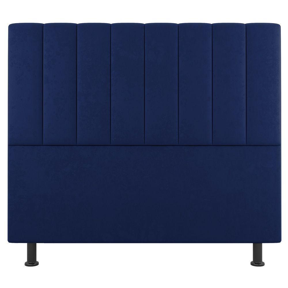Cabeceira Cama Box Solteiro Cora 90cm Suede Azul - Abmaza - 4