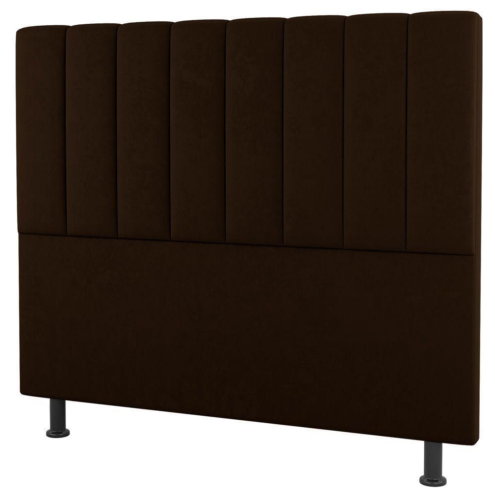 Cabeceira Cama Box Solteiro Cora 90cm Sintético Marrom - 1