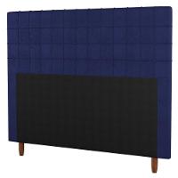 Cabeceira Cama Box Solteiro Parisis 90cm Veludo Azul - 1