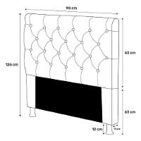 Cabeceira Cama Box Solteiro Cristal 90cm Corino Marrom - 3