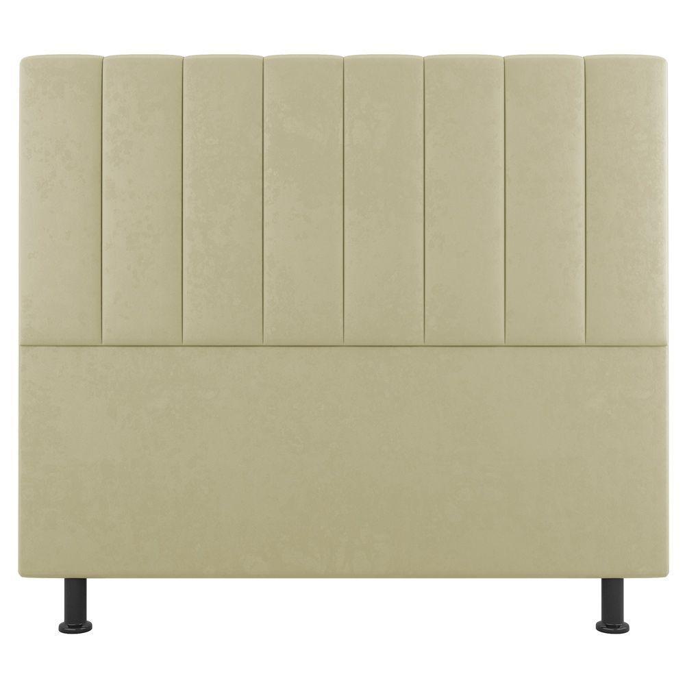 Cabeceira Cama Box Solteiro Cora 90cm Sintético Bege - 4