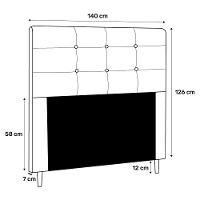 Cabeceira Cama Box Casal Luna 140cm Corano Branco - 2
