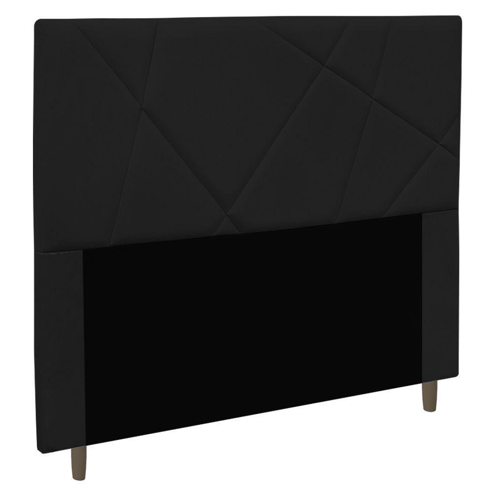 Cabeceira Cama Box Casal Mali 140cm Suede Preto - 1