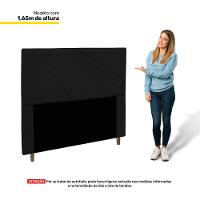 Cabeceira Cama Box Casal Mali 140cm Suede Preto - 3