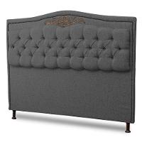 Cabeceira Estofada Box Casal Queen Size 160cm Linho Grafite - 1