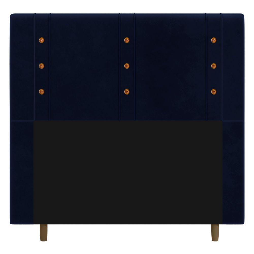 Cabeceira Cama Box Solteiro Roma 90cm Veludo Azul Marinho - 1