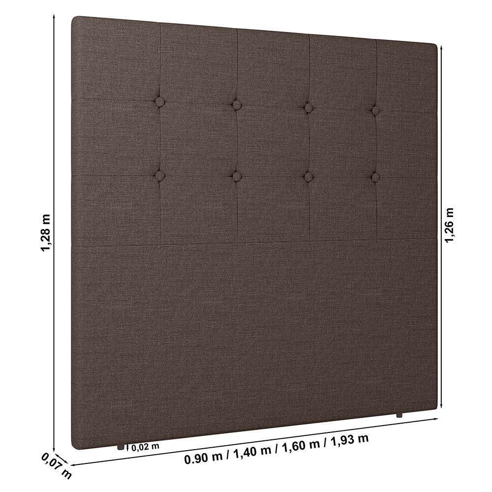 Cabeceira Cama Box Casal Luana 140cm Linho Marrom - 5