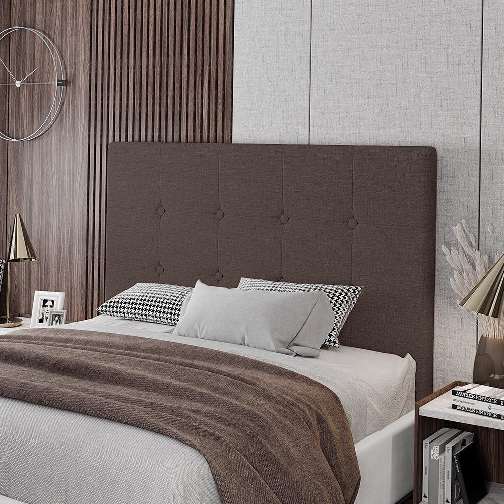 Cabeceira Cama Box Casal Luana 140cm Linho Marrom - 9