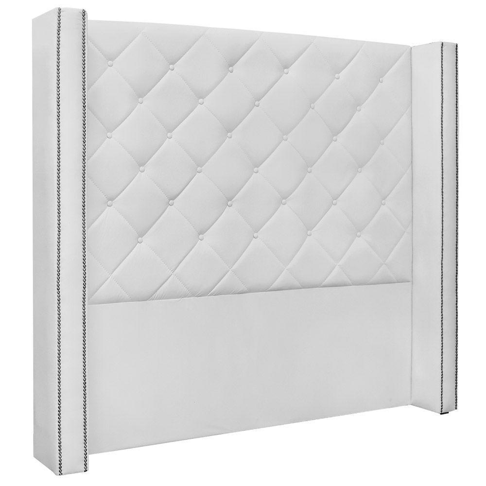 Cabeceira Estofada Box Casal Queen Size Alteza 160cm Branco - 1