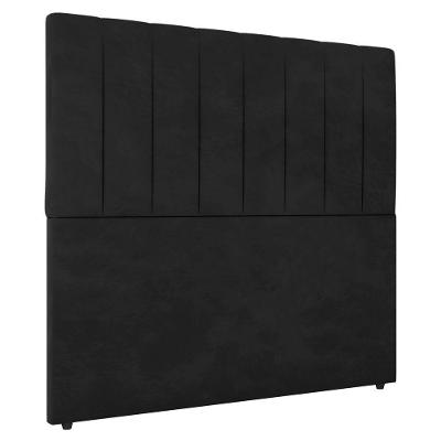 Cabeceira Cama Box Casal Ivana 140cm Veludo Preto