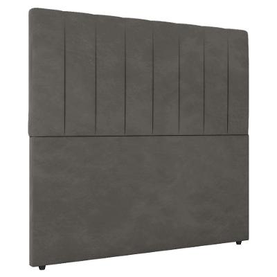 Cabeceira Cama Box Casal Ivana 140cm Veludo Cinza