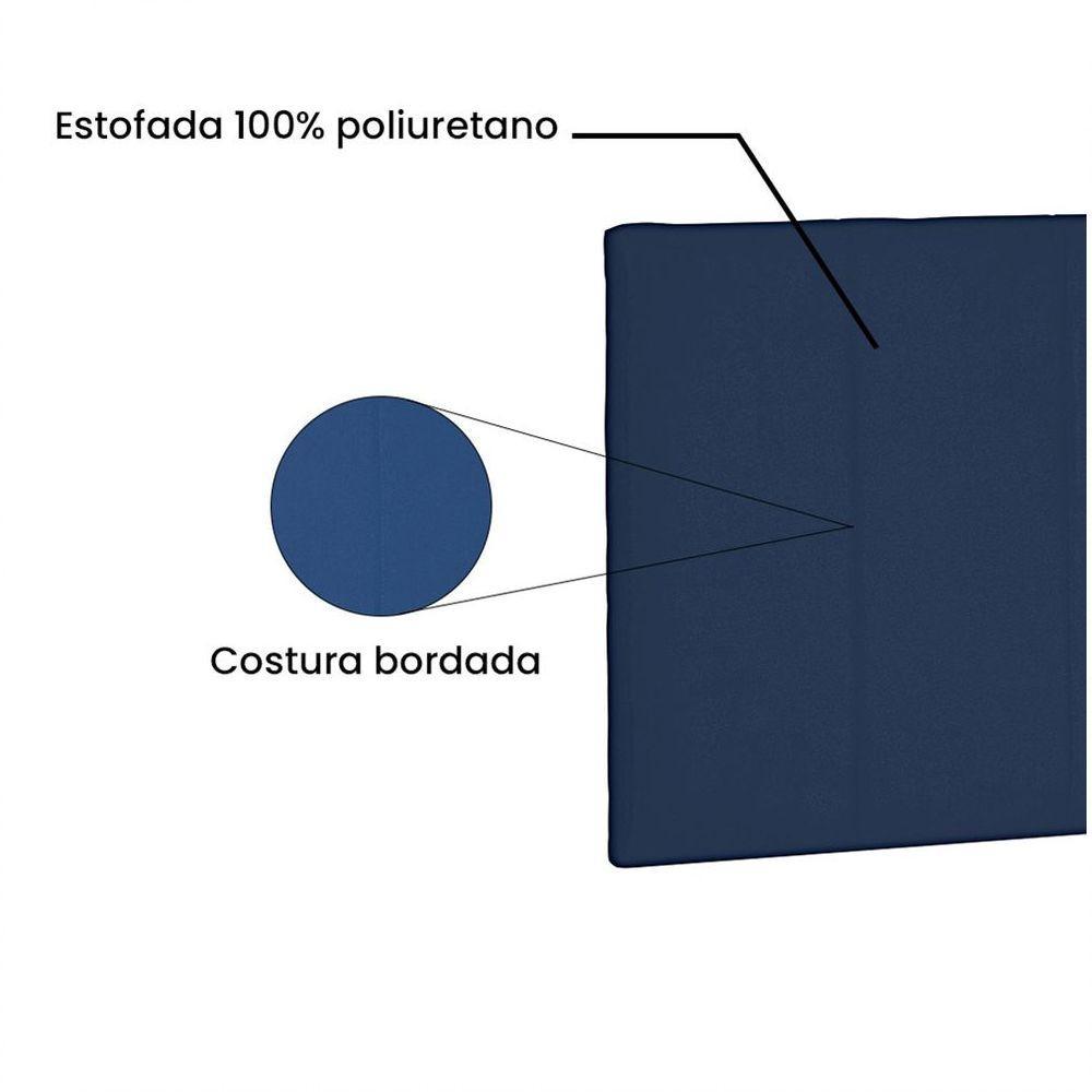 Cabeceira Painel Arizona Casal 140cm Suede Azul Marinho - 3