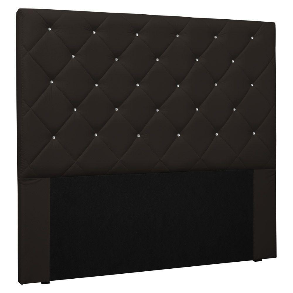 Cabeceira Estofada Box Casal King Size Tânia 195cm Marrom - 1