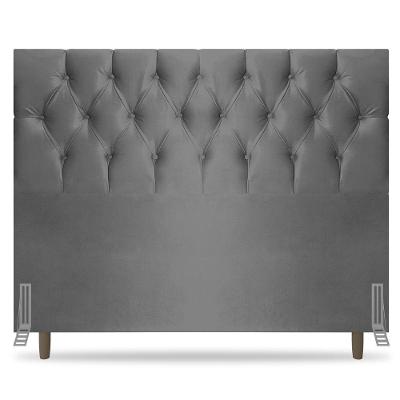 Cabeceira Cama Box Casal Madrid 140cm Suede Cinza