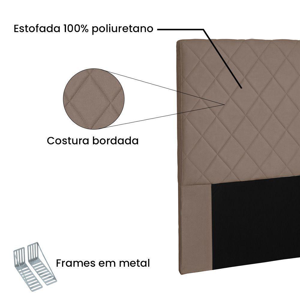 Cabeceira Estofada Box Casal Queen Size 160cm Caramelo - 3