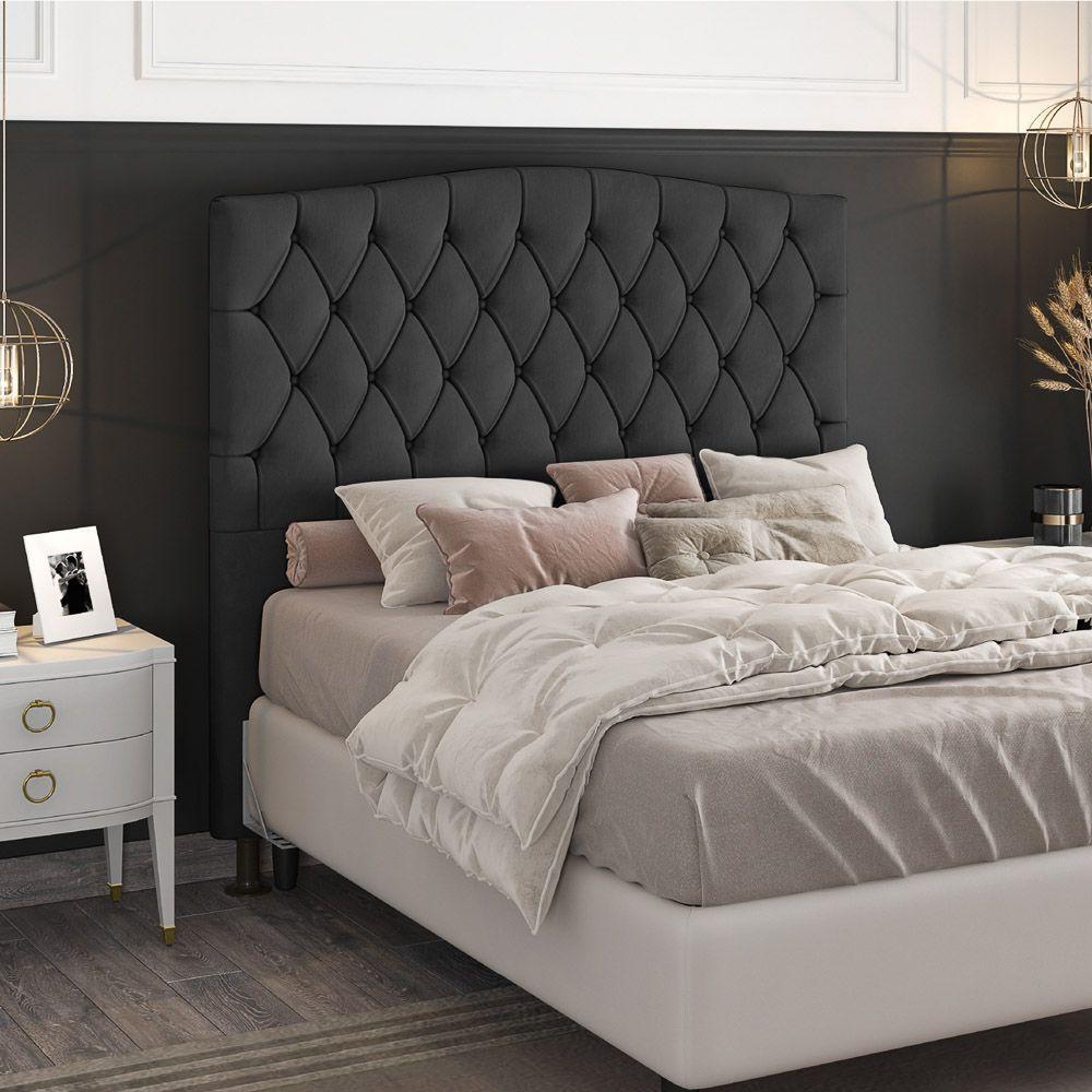 Cabeceira Estofada Box Queen Size 160cm Com Frame Cinza - 4