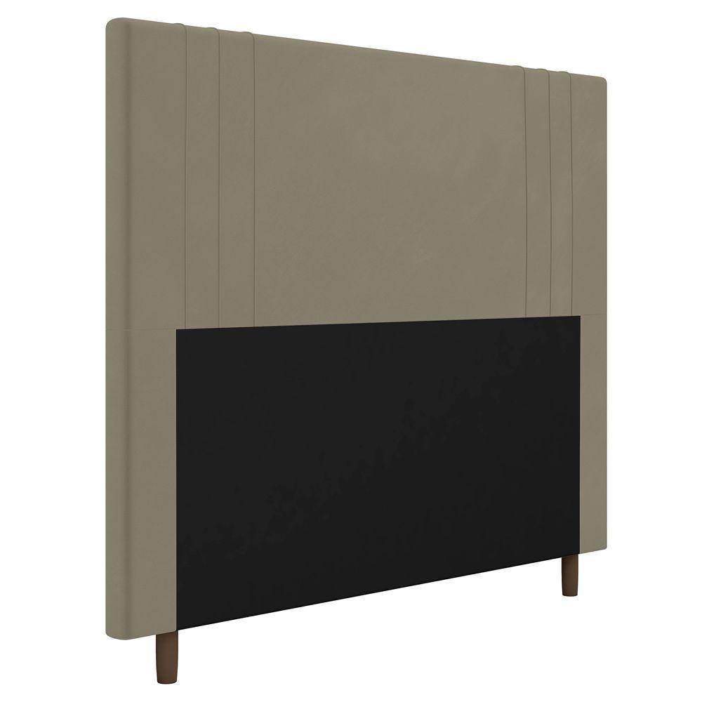 Cabeceira Cama Box Solteiro Ferrara 90cm Suede Bege - 1