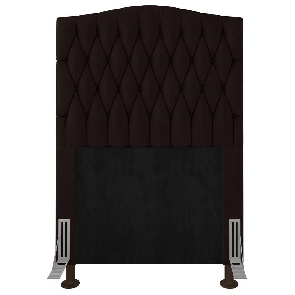Cabeceira Estofada Box Solteiro Greta 90cm Com Frame Marrom - 3