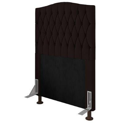 Cabeceira Estofada Box Solteiro Greta 90cm Com Frame Marrom