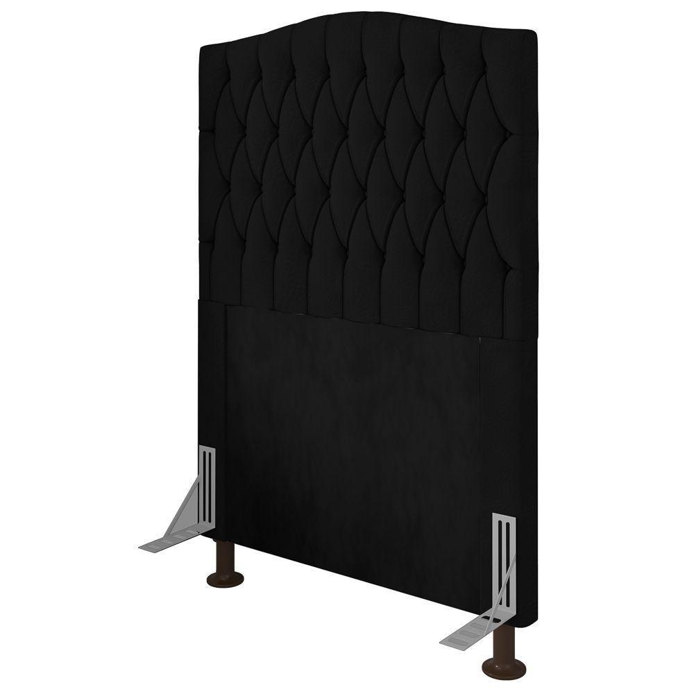 Cabeceira Estofada Box Solteiro Greta 90cm Com Frame Preto - 1