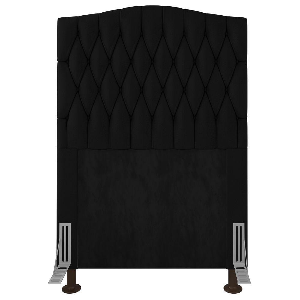 Cabeceira Estofada Box Solteiro Greta 90cm Com Frame Preto - 2