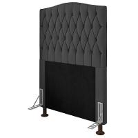 Cabeceira Estofada Box Solteiro Greta 90cm Com Frame Cinza - 1