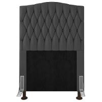 Cabeceira Estofada Box Solteiro Greta 90cm Com Frame Cinza - 3